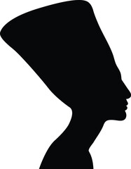 Nefertiti icon silhouette in profile