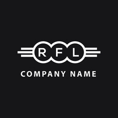 RFL letter logo design on black background. RFL creative  initials letter logo concept. RFL letter design.