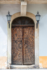 The doors of the city of old Lviv in Ukraine .