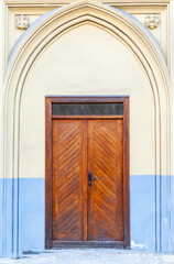 The doors of the city of old Lviv in Ukraine .