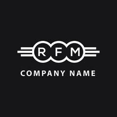 RFM letter logo design on black background. RFM  creative initials letter logo concept. RFM letter design.