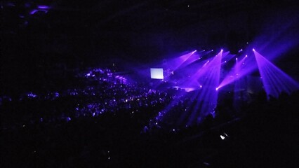 concert hall with purple lights