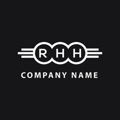 RHH letter logo design on black background. RHH  creative initials letter logo concept. RHH letter design.
