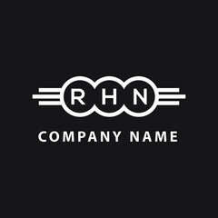 RHN letter logo design on black background. RHN  creative initials letter logo concept. RHN letter design.
