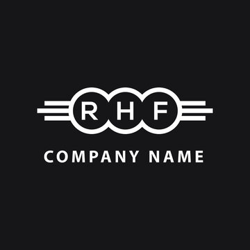 RHF letter logo design on black background. RHF  creative initials letter logo concept. RHF letter design.
