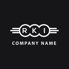 RKI letter logo design on black background. RKI  creative initials letter logo concept. RKI letter design.
