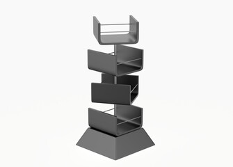 Display stand, retail display stand for product , display stands isolated on white background. 3d illustration