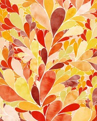 Hand Drawing Red Orange Yellow Colos Abstract pattern background. Floral look like. Use for poster, card, design, interior, backdrop, print, postcard, invitation, decor, scrapbook