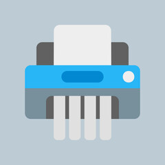Paper shredder icon in flat style, use for website mobile app presentation
