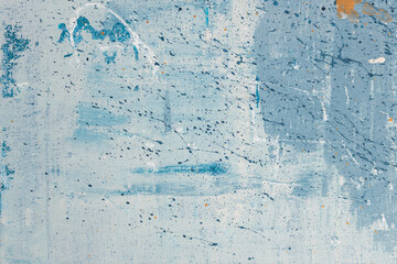 Abstract blue art background. Oil painting on canvas. Blue and white texture. Fragment of artwork....
