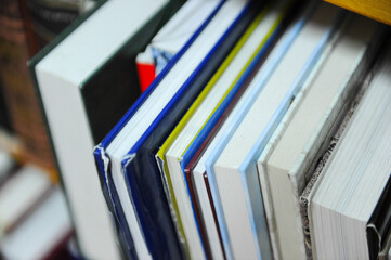 books placed in the library. detail.