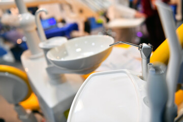 medical instruments in a dental office. details.