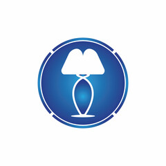 Bedroom lamp vector icon background