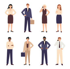 Fototapeta premium Business people collection woman and man character