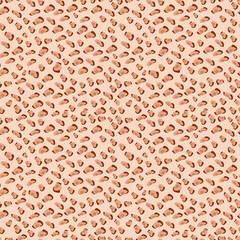 Leopard camouflage seamless pattern. Stylish modern print for printing on fabric, paper, packaging, textiles, clothing. Trendy terracotta tones. Vector illustration, hand drawn
