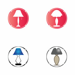 Bedroom lamp vector icon background