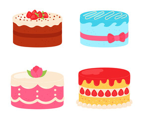 Cartoon sweet cake to birthday or wedding