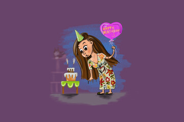 Happy birthday illustration 