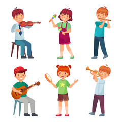 Children orchestra play music, musical and gifted © Tartila