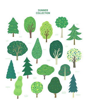 Summer sets collection. Vector illustration of summer symbols
