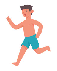 male tourist running
