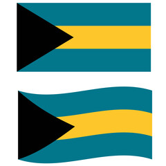 Bahamas flag on white background.The bahamas flag. Bahamas flag waving. flat style.