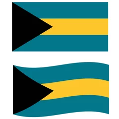 Foto op Plexiglas Bahamas flag on white background.The bahamas flag. Bahamas flag waving. flat style. © theerakit