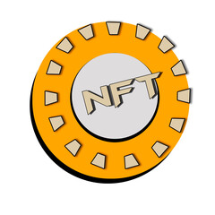 NFT token non-fungible coin icon. isolate on white background