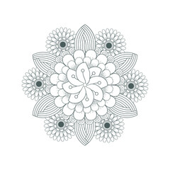 Colouring page of beautiful flowers for adults and kids in monochrome colour with white background