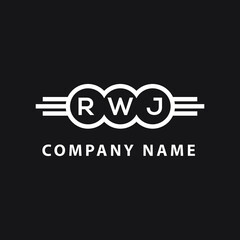 RWJ  letter logo design on black background. RWJ   creative initials letter logo concept. RWJ  letter design.
