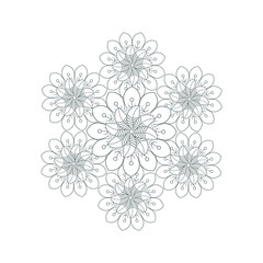 Naklejka premium Colouring page of beautiful flowers for adults and kids in monochrome colour with white background