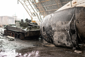 war destroyed on Ukraine airport by russian troops
