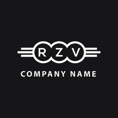 RZV  letter logo design on black background. RZV   creative initials letter logo concept. RZV  letter design.
