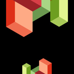 Abstract background. 3d cubes, cubic elements and blocks. Techno or business concept for wallpaper, banner, background, landing page