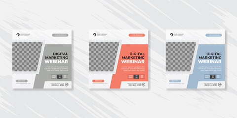 Digital marketing live webinar and corporate social media post template