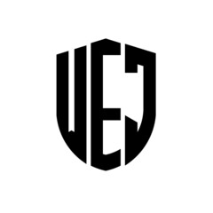 WEJ letter logo design. WEJ modern letter logo with black background. WEJ creative  letter logo. simple and modern letter logo. vector logo modern alphabet font overlap style. Initial letters WEJ  - obrazy, fototapety, plakaty