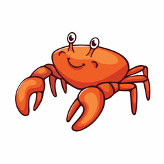 Cute cartoon crab. Isolated vector illustration funny sea animals character. 