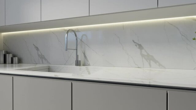 quartz and marble, kitchen interior counter tops