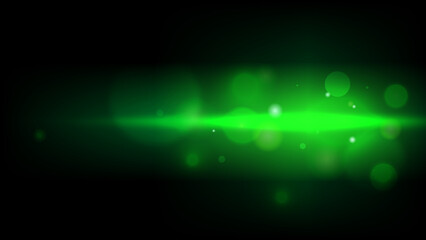 Green Light Bokeh Background, From Left Side