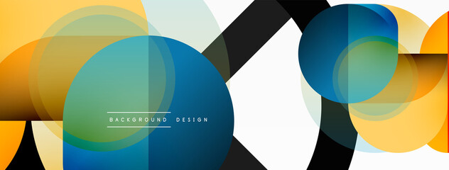 Creative geometric wallpaper. Minimal circle triangle and square line abstract background. Vector illustration for wallpaper banner background or landing page