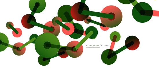 Line points connections geometric abstract background. Circles connected by lines. Trendy techno business template for wallpaper, banner, background or landing