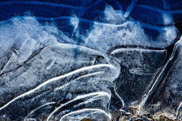 Obraz premium 琵琶湖畔の薄氷