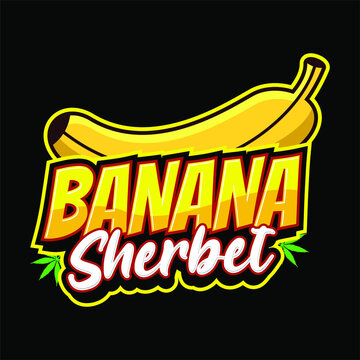 Banana Sherbet lettering design for packaging