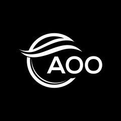AOO letter logo design on black background. AOO  creative initials letter logo concept. AOO letter design.