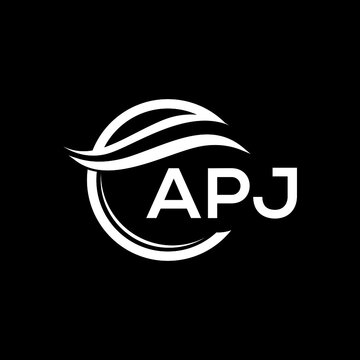 APJ letter logo design on black background. APJ  creative initials letter logo concept. APJ letter design.
