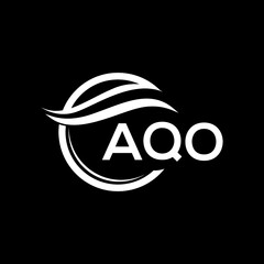 AQO letter logo design on black background. AQO  creative initials letter logo concept. AQO letter design.
