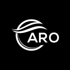 ARO letter logo design on black background. ARO  creative initials letter logo concept. ARO letter design.
