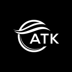 ATK letter logo design on black background. ATK  creative initials letter logo concept. ATK letter design.
