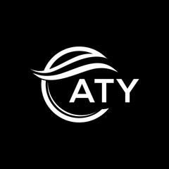 ATY letter logo design on black background. ATY  creative initials letter logo concept. ATY letter design.
