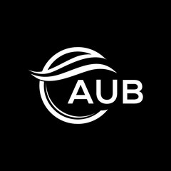 AUB letter logo design on black background. AUB  creative initials letter logo concept. AUB letter design.
